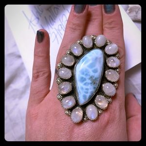 Native larimar ring